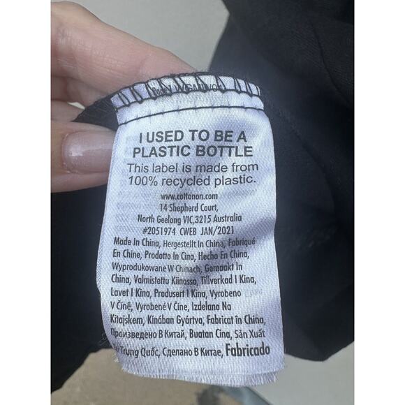 CottonOn Black Sleeveless Button Down Collared Shirt Dress Lagenlook Oversized S - Picture 6 of 10